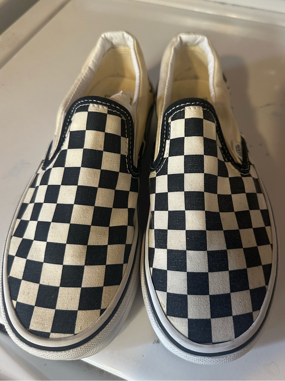 Vans platform Slip-On Checkerboard Sneakers - Black and white